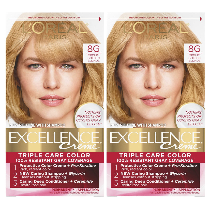 L'Oreal Paris Excellence Creme Permanent Hair Color, 4 Dark Brown, 100 percent Gray Coverage Hair Dye, Pack of 1 - 7DAY'S