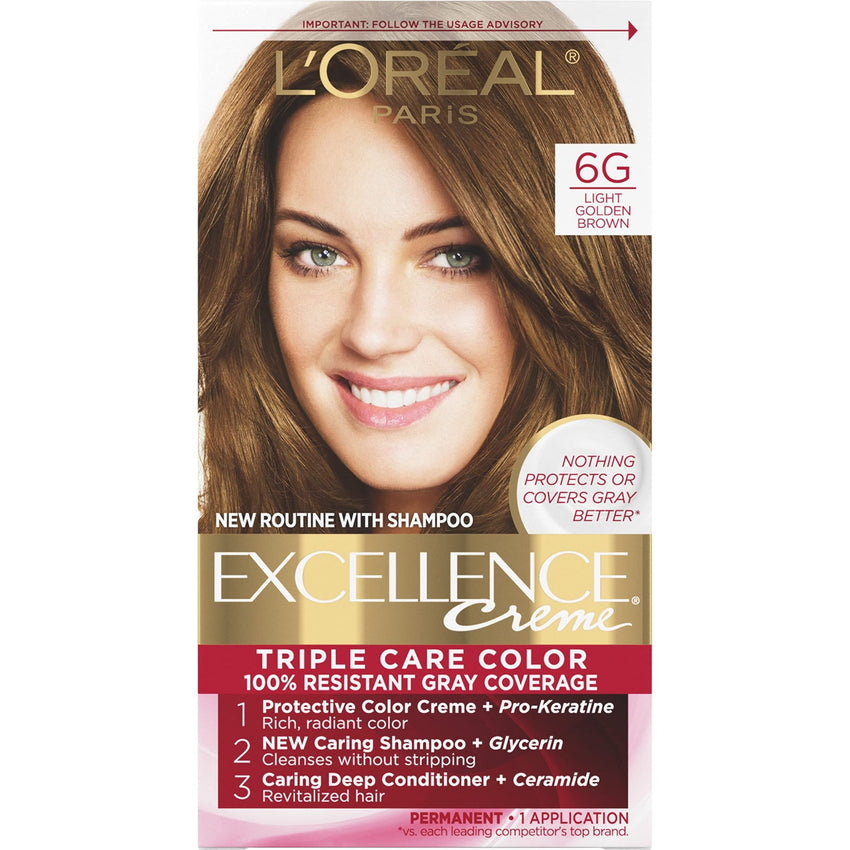 L'Oreal Paris Excellence Creme Permanent Hair Color, 4 Dark Brown, 100 percent Gray Coverage Hair Dye, Pack of 1 - 7DAY'S