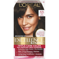 L'Oreal Paris Excellence Creme Permanent Hair Color, 4 Dark Brown, 100 percent Gray Coverage Hair Dye, Pack of 1 - 7DAY'S