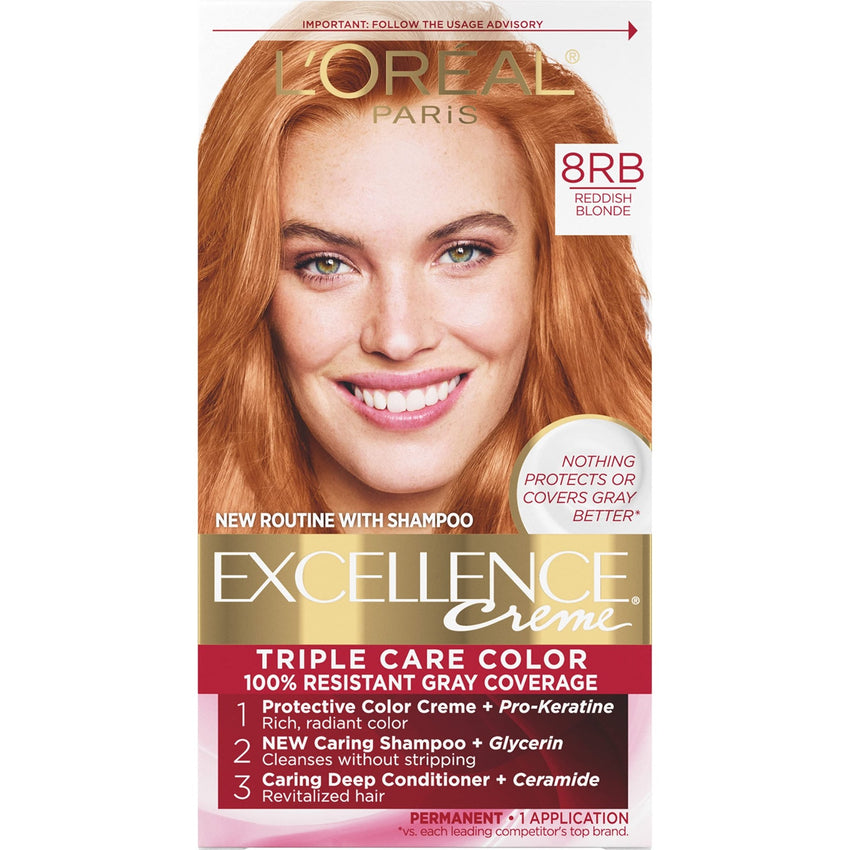 L'Oreal Paris Excellence Creme Permanent Hair Color, 4 Dark Brown, 100 percent Gray Coverage Hair Dye, Pack of 1 - 7DAY'S