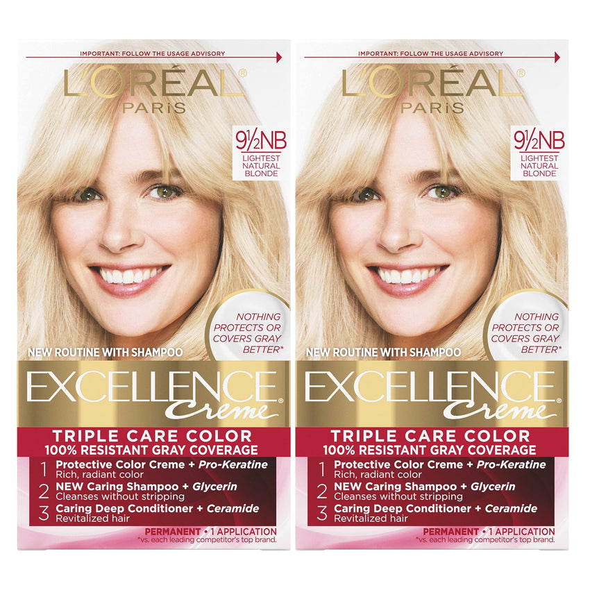L'Oreal Paris Excellence Creme Permanent Hair Color, 4 Dark Brown, 100 percent Gray Coverage Hair Dye, Pack of 1 - 7DAY'S