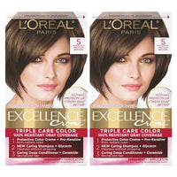 L'Oreal Paris Excellence Creme Permanent Hair Color, 4 Dark Brown, 100 percent Gray Coverage Hair Dye, Pack of 1 - 7DAY'S