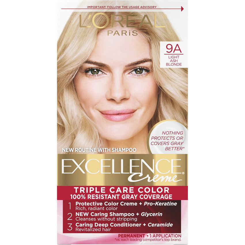 L'Oreal Paris Excellence Creme Permanent Hair Color, 4 Dark Brown, 100 percent Gray Coverage Hair Dye, Pack of 1 - 7DAY'S