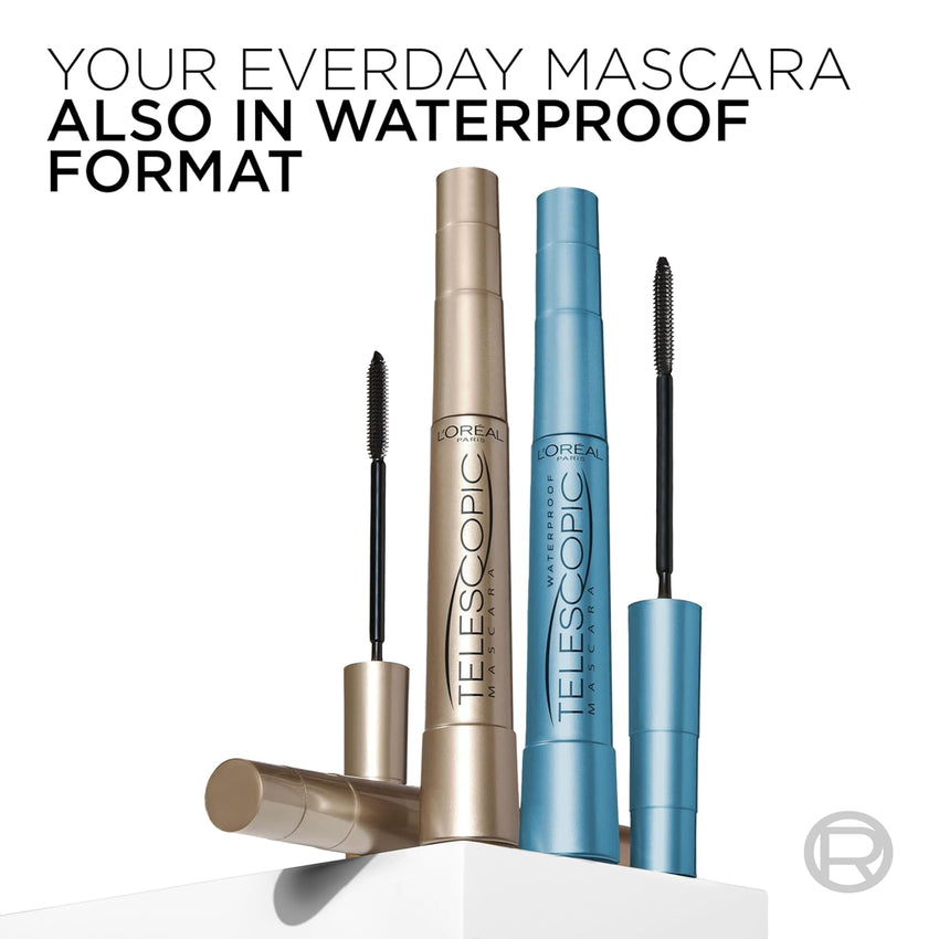 L'Oreal Paris Makeup Telescopic Original Lengthening Mascara, Blackest Black, 0.27 Fl Oz (1 Count) - 7DAY'S