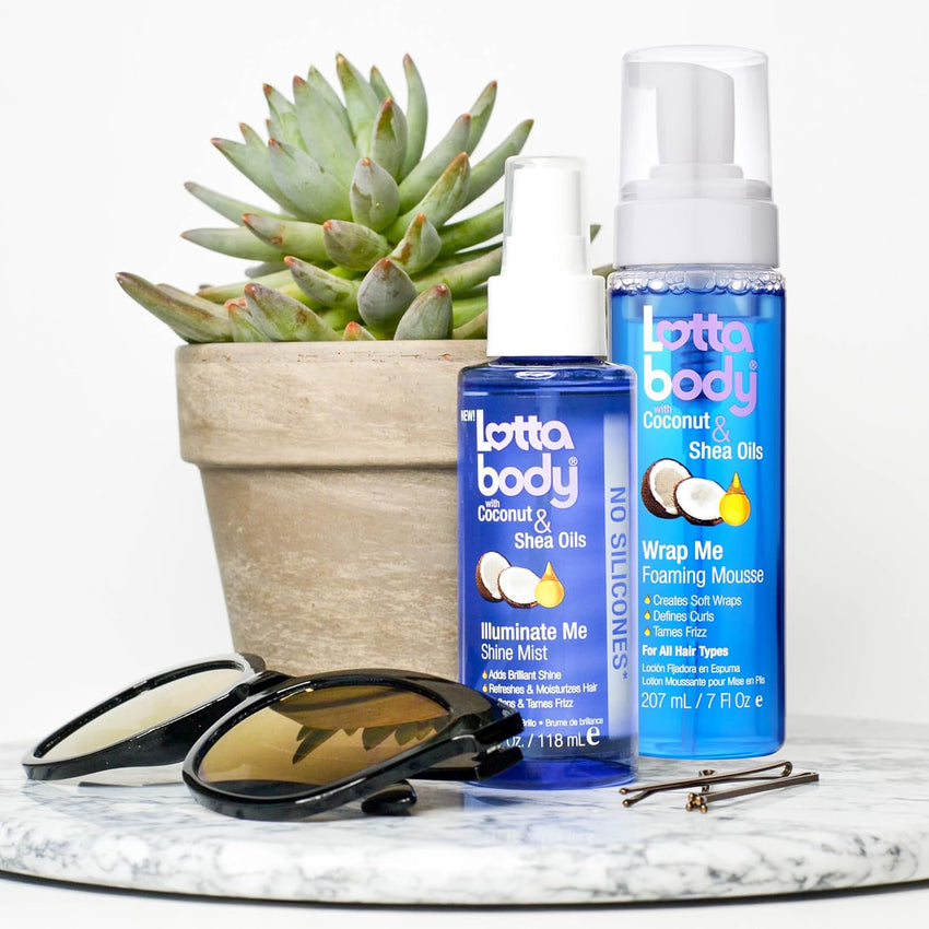 Lottabody Coconut Oil and Shea Wrap Me Foaming Curl Mousse , Creates Soft Wraps, Hair Mousse for Curly Hair, Defines Curls, Anti Frizz, 7 Fl Oz - 7DAY'S