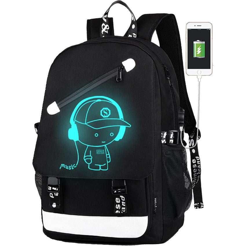 Luminous Backpack Noctilucent School Bags Daypack USB chargeing Port Laptop Bag - 7DAY'S