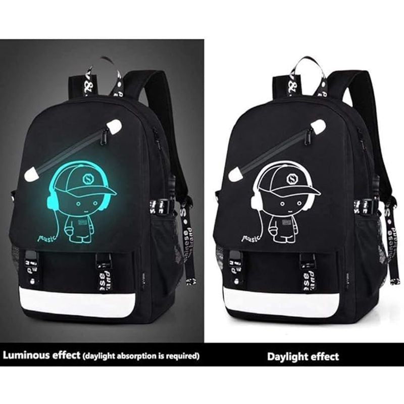 Luminous Backpack Noctilucent School Bags Daypack USB chargeing Port Laptop Bag - 7DAY'S