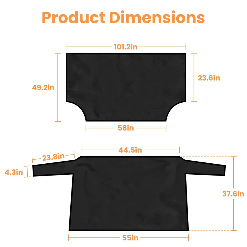 Magnetic Car Windshield Cover Front Rear Car Windshield Protector against Snow Sun Dirt Leaves Fit for All Cars Oxford Fabric Waterproof Heat - Resistant - 7DAY'S