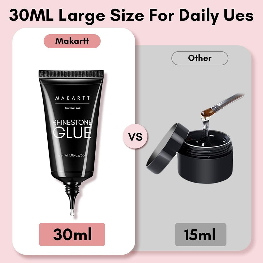 Makartt Nail Rhinestone Glue for Nails: Super Strong Gel Nail Glue for Decorations Nail Charm 3D Nails Bling Gel for Nail Gem Nail Art Jewel Diamonds 30ML Cured Need Beauty - 7DAY'S