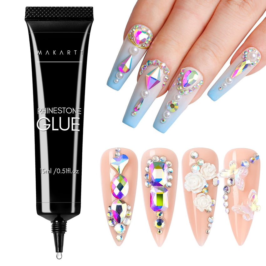 Makartt Nail Rhinestone Glue for Nails: Super Strong Gel Nail Glue for Decorations Nail Charm 3D Nails Bling Gel for Nail Gem Nail Art Jewel Diamonds 30ML Cured Need Beauty - 7DAY'S