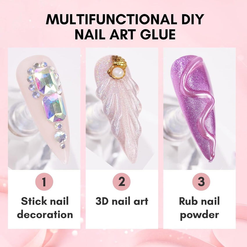 Makartt Nail Rhinestone Glue for Nails: Super Strong Gel Nail Glue for Decorations Nail Charm 3D Nails Bling Gel for Nail Gem Nail Art Jewel Diamonds 30ML Cured Need Beauty - 7DAY'S