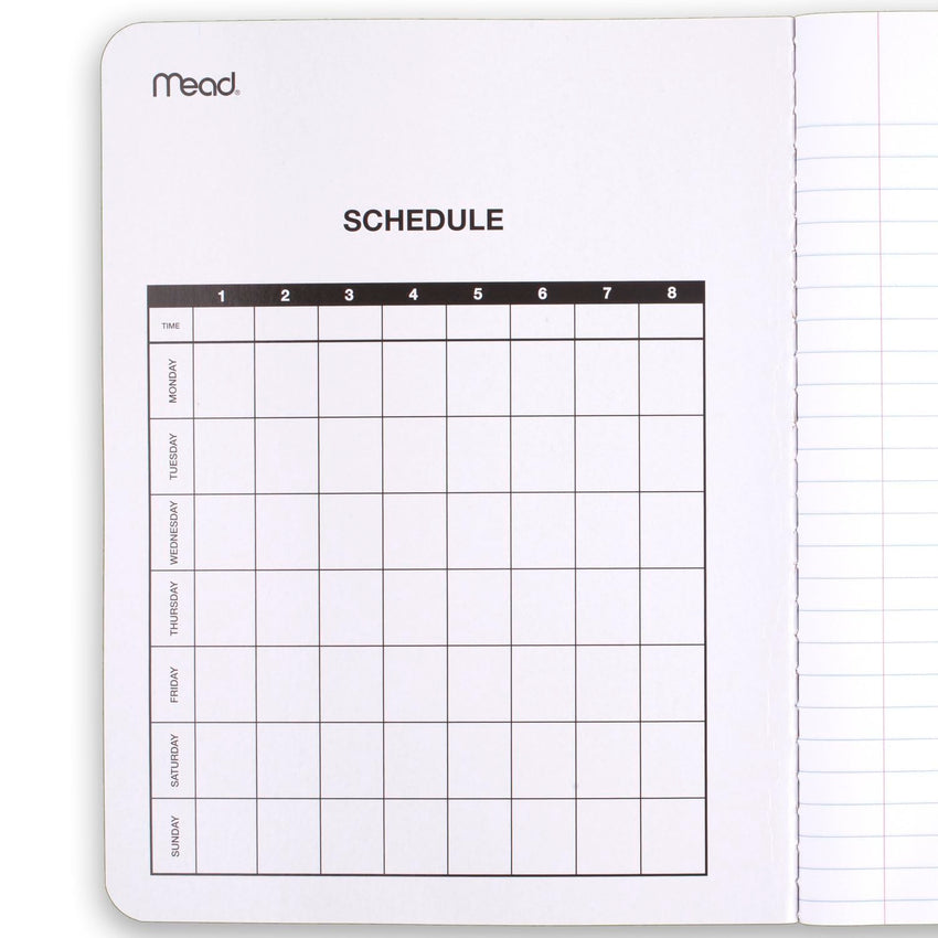Mead Composition Notebook, 3 Pack, Wide Ruled Paper, 7 - 1/2" x 9 - 3/4", 100 Sheets per Comp Book, Black Marble (38301) - 7DAY'S