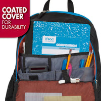 Mead Composition Notebook, 3 Pack, Wide Ruled Paper, 7 - 1/2" x 9 - 3/4", 100 Sheets per Comp Book, Black Marble (38301) - 7DAY'S