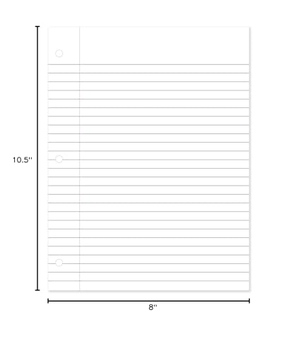 Mead Loose Leaf Paper, Wide Ruled Filler Notebook Paper, 8" x 10 - 1/2", 200 Sheets, Fits 3 - Ring Binder (15200) - 7DAY'S