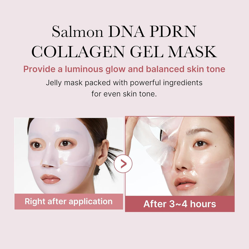 medicube Salmon DNA PDRN pink collagen jelly gel mask | overnight face mask for glass glow skin - elasticity, hydrating, firming and moisturizing | korean skincare, 28g, 4ea - 7DAY'S