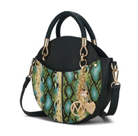 MKF Collection Camille Faux Snakeskin Vegan Leather Women Round Crossbody Bag by Mia K - 7DAY'S