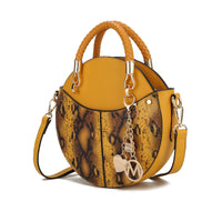 MKF Collection Camille Faux Snakeskin Vegan Leather Women Round Crossbody Bag by Mia K - 7DAY'S