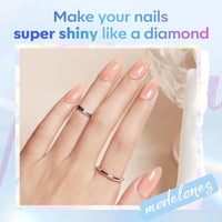 modelones Gel Top Coat, 15 ml 2025 Upgrade Super Shiny Base and Top Coat Set, Soak Off Nail Lamp Acid Free No Wipe Clear Base Top Gel Nail Polish - 7DAY'S