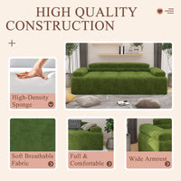 Modern Sofa Bed,Velvet Sleeper Couch,3 Seater Tufted Sofa,And Adjustable Backrests For Small Spaces, Living Room, Bedroom - 7DAY'S