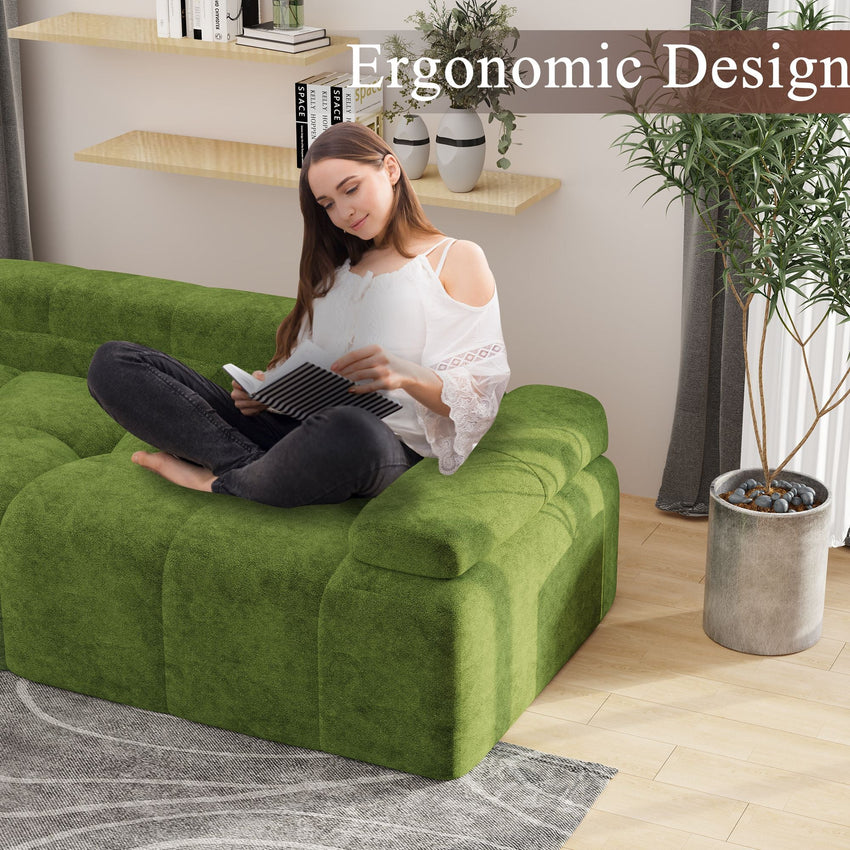 Modern Sofa Bed,Velvet Sleeper Couch,3 Seater Tufted Sofa,And Adjustable Backrests For Small Spaces, Living Room, Bedroom - 7DAY'S