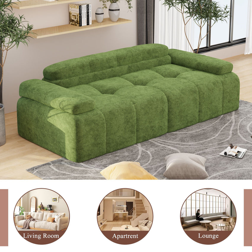 Modern Sofa Bed,Velvet Sleeper Couch,3 Seater Tufted Sofa,And Adjustable Backrests For Small Spaces, Living Room, Bedroom - 7DAY'S