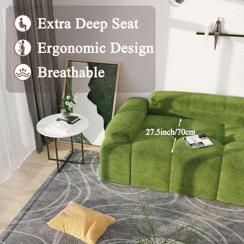 Modern Sofa Bed,Velvet Sleeper Couch,3 Seater Tufted Sofa,And Adjustable Backrests For Small Spaces, Living Room, Bedroom - 7DAY'S