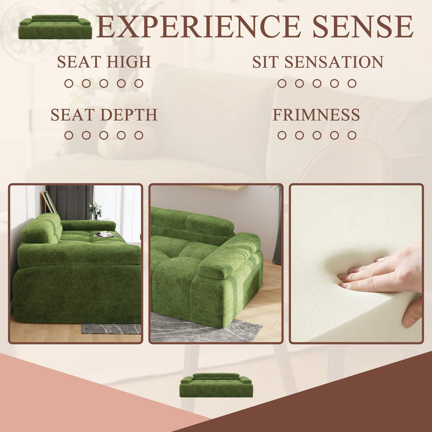 Modern Sofa Bed,Velvet Sleeper Couch,3 Seater Tufted Sofa,And Adjustable Backrests For Small Spaces, Living Room, Bedroom - 7DAY'S