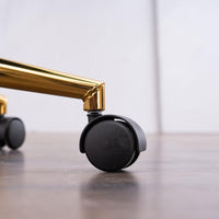 Modern Velvet Fabric Material Adjustable Height 360 revolving Home Office Chair with Gold Metal Legs and Universal Wheels for Indoor - 7DAY'S