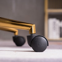 Modern Velvet Fabric Material Adjustable Height 360 revolving Home Office Chair with Gold Metal Legs and Universal Wheels for Indoor - 7DAY'S