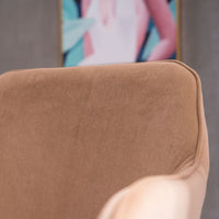 Modern Velvet Fabric Material Adjustable Height 360 revolving Home Office Chair with Gold Metal Legs and Universal Wheels for Indoor - 7DAY'S