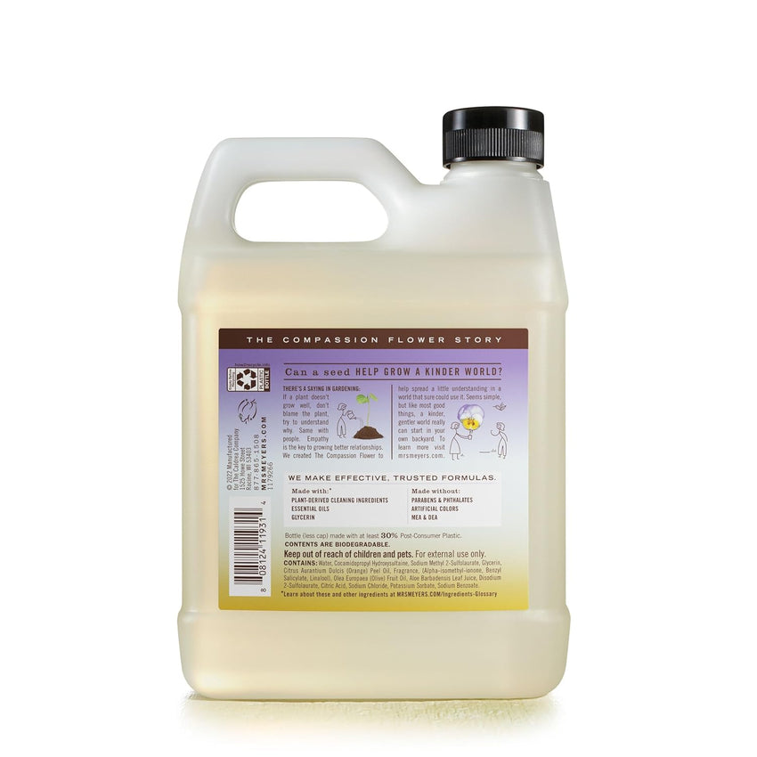 MRS. MEYER'S CLEAN DAY Hand Soap Refill, Made with Essential Oils, Biodegradable Formula, Compassion Flower, Packaging May Vary, 33 fl. oz - 7DAY'S