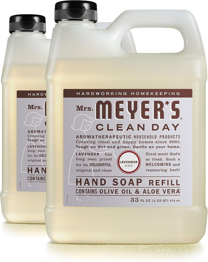 MRS. MEYER'S CLEAN DAY Liquid Hand Soap Refill, Cruelty Free and Biodegradable Formula, Lavender Scent, 33 Fl Oz (Pack of 1) - 7DAY'S