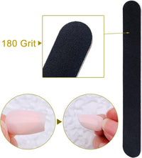 Nail File 10 PCS Professional Double Sided 100/180 Grit Nail Files Emery Board Black Manicure Pedicure Tool and Nail Buffering Files - 7DAY'S