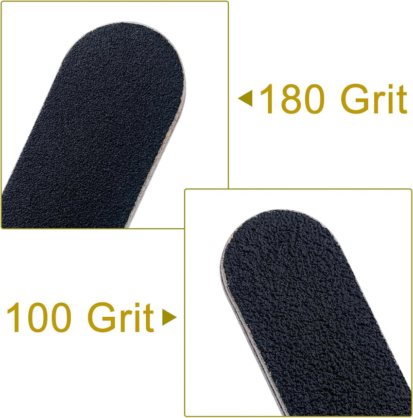 Nail File 10 PCS Professional Double Sided 100/180 Grit Nail Files Emery Board Black Manicure Pedicure Tool and Nail Buffering Files - 7DAY'S