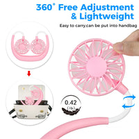 Neck Fan Portable Rechargeable: Personal Cooling Wearable Fan Around your Neck that Blow Cold Air for Men Women - Usb Should Fan Battery Operated for Travel and Outdoor Sports - 7DAY'S