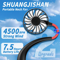 Neck Fan Portable Rechargeable: Personal Cooling Wearable Fan Around your Neck that Blow Cold Air for Men Women - Usb Should Fan Battery Operated for Travel and Outdoor Sports - 7DAY'S