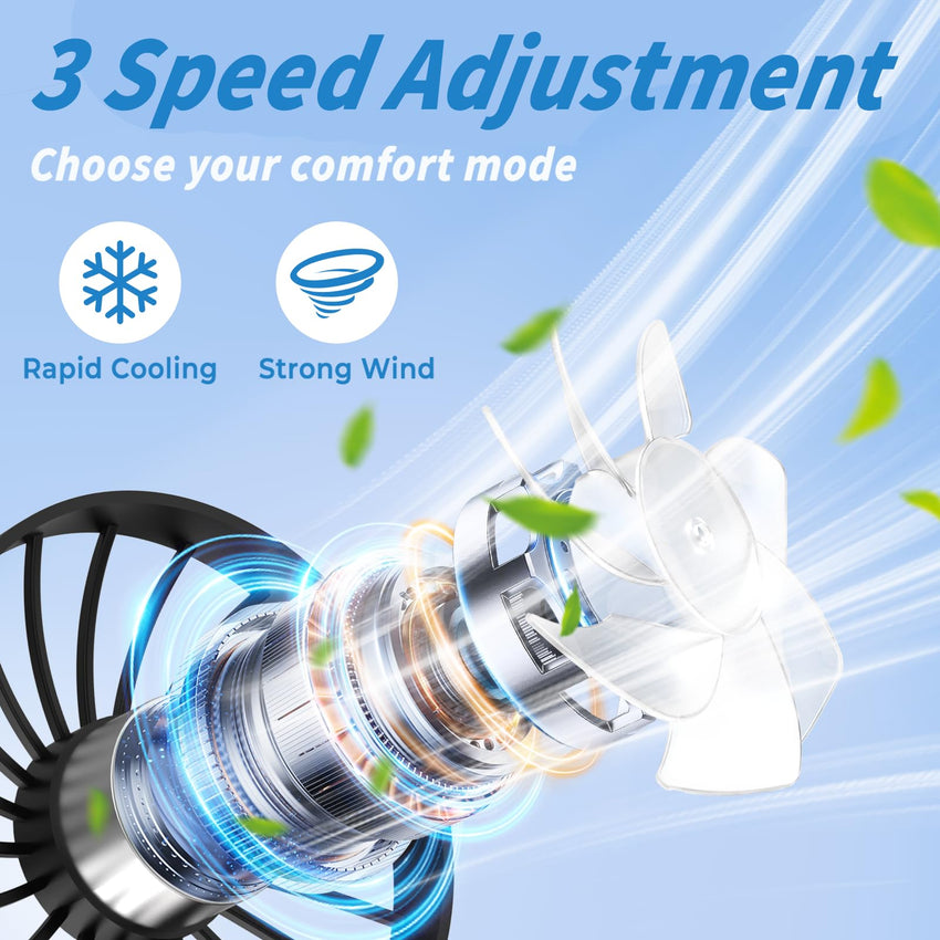 Neck Fan Portable Rechargeable: Personal Cooling Wearable Fan Around your Neck that Blow Cold Air for Men Women - Usb Should Fan Battery Operated for Travel and Outdoor Sports - 7DAY'S