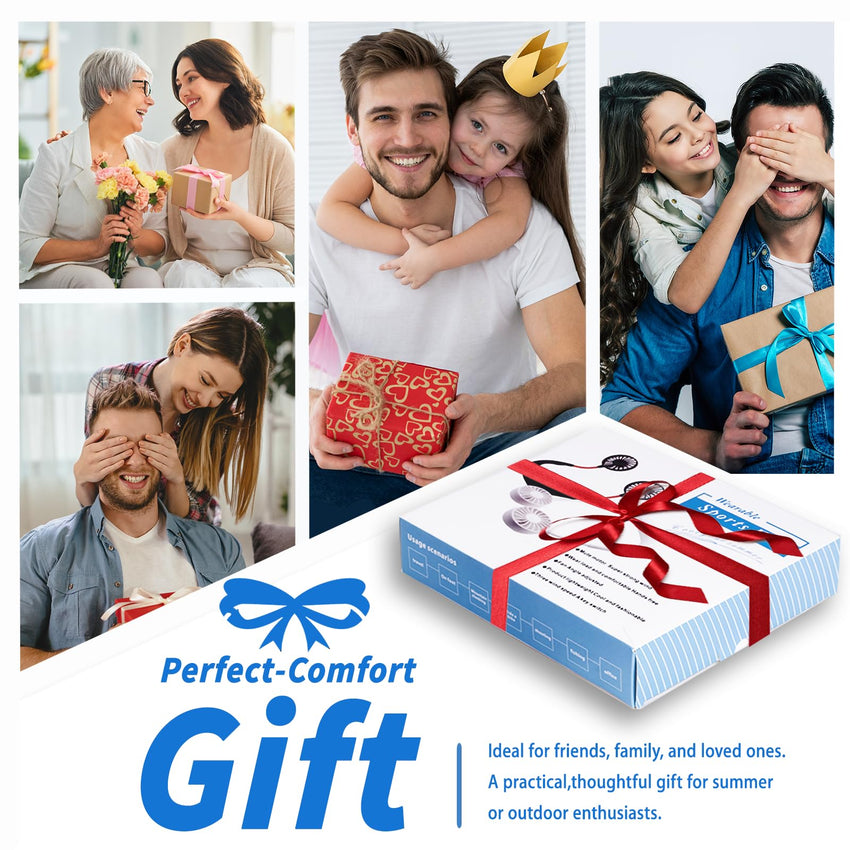 Neck Fan Portable Rechargeable: Personal Cooling Wearable Fan Around your Neck that Blow Cold Air for Men Women - Usb Should Fan Battery Operated for Travel and Outdoor Sports - 7DAY'S