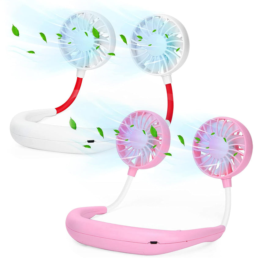 Neck Fan Portable Rechargeable: Personal Cooling Wearable Fan Around your Neck that Blow Cold Air for Men Women - Usb Should Fan Battery Operated for Travel and Outdoor Sports - 7DAY'S