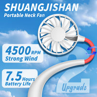Neck Fan Portable Rechargeable: Personal Cooling Wearable Fan Around your Neck that Blow Cold Air for Men Women - Usb Should Fan Battery Operated for Travel and Outdoor Sports - 7DAY'S