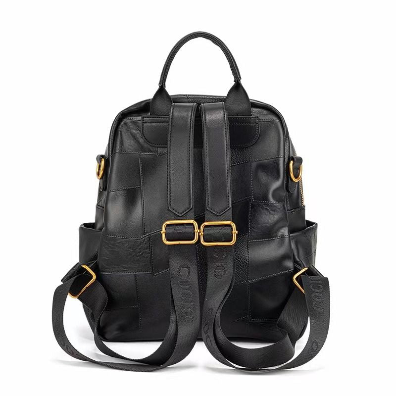 New lychee pattern splicing shoulder bag fashion simple versatile backpack multifunctional travel bag cross - border models - 7DAY'S