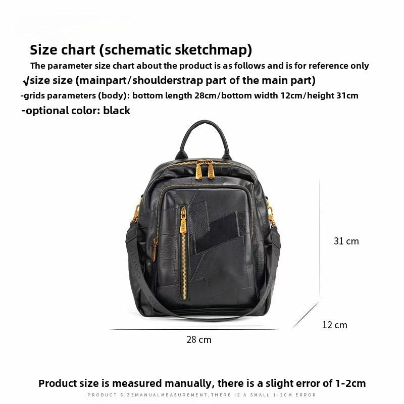 New lychee pattern splicing shoulder bag fashion simple versatile backpack multifunctional travel bag cross - border models - 7DAY'S
