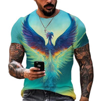 New Phoenix 3D Printing Men's Casual Short - Sleeved T-Shirt - 7DAY'S