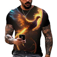 New Phoenix 3D Printing Men's Casual Short - Sleeved T-Shirt - 7DAY'S