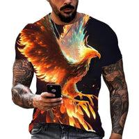 New Phoenix 3D Printing Men's Casual Short - Sleeved T-Shirt - 7DAY'S