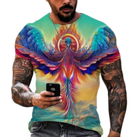 New Phoenix 3D Printing Men's Casual Short - Sleeved T-Shirt - 7DAY'S