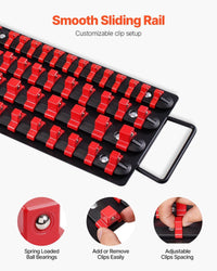Newly Upgraded! Portable Socket Organizer Set 2PCS 160 Clips Steel Socket Tray Metric/SAE - 7DAY'S