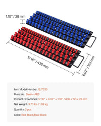 Newly Upgraded! Portable Socket Organizer Set 2PCS 160 Clips Steel Socket Tray Metric/SAE - 7DAY'S