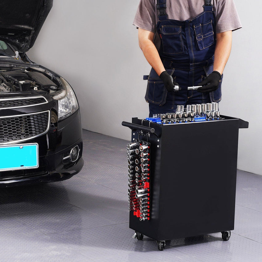 Newly Upgraded! Portable Socket Organizer Set 2PCS 160 Clips Steel Socket Tray Metric/SAE - 7DAY'S