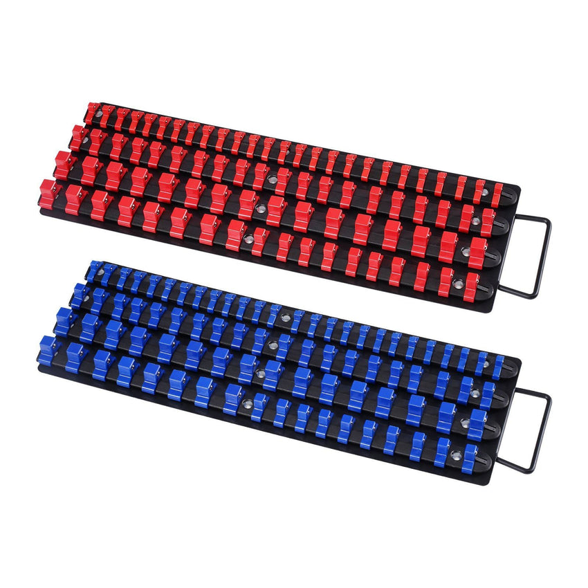 Newly Upgraded! Portable Socket Organizer Set 2PCS 160 Clips Steel Socket Tray Metric/SAE - 7DAY'S